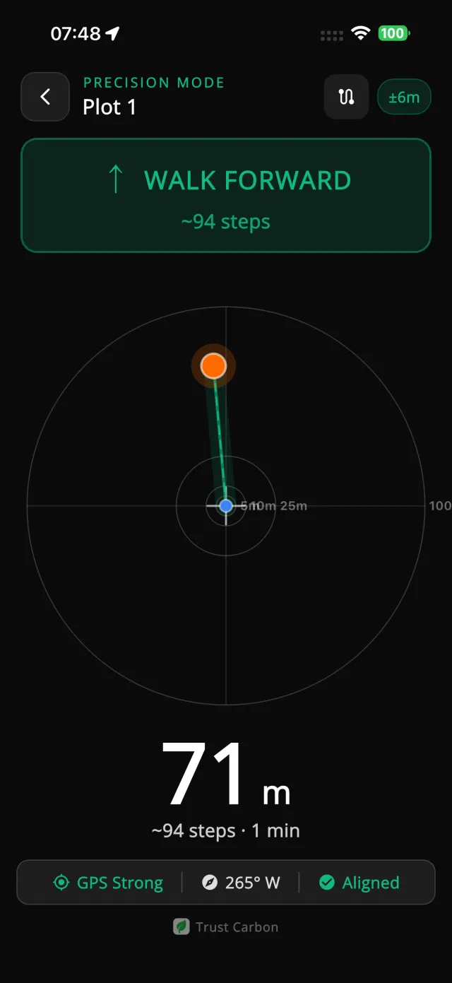 Aplikacja Trust Carbon - Precyzyjna nawigacja kompasowa GPS